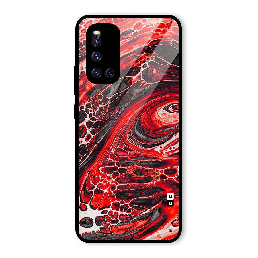 Abstract Pattern Gradient Marbled Glass Back Case for Vivo V19