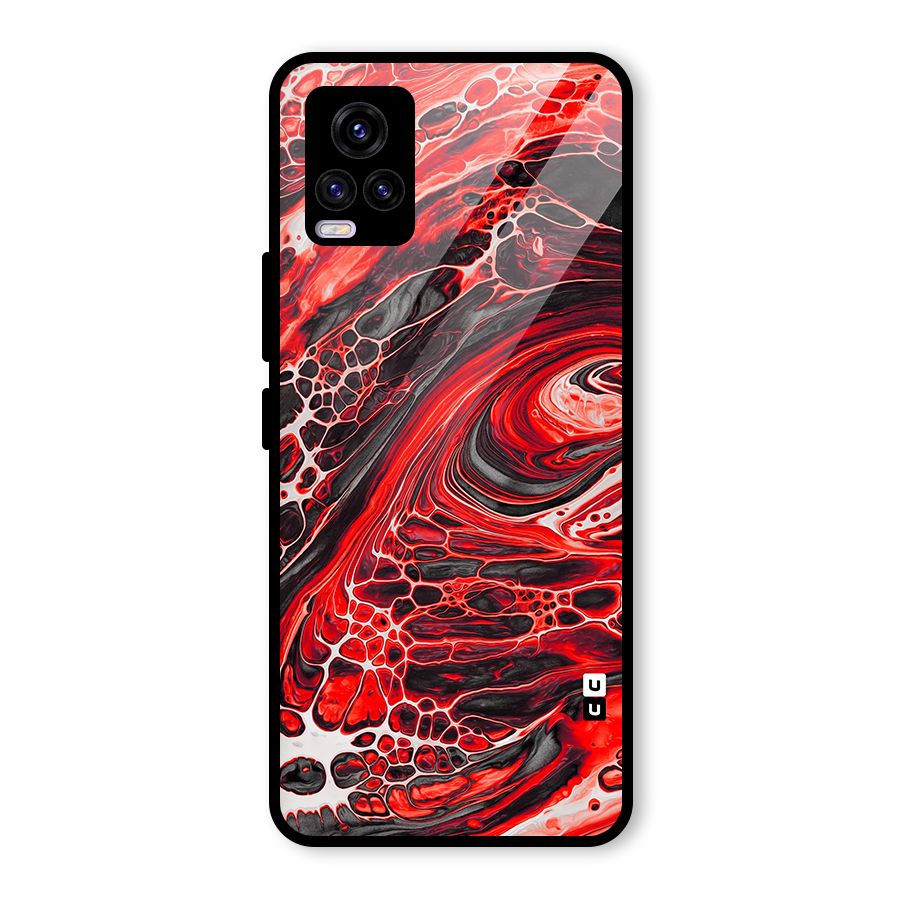Abstract Pattern Gradient Marbled Glass Back Case for Vivo V20