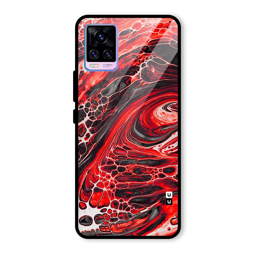 Abstract Pattern Gradient Marbled Glass Back Case for Vivo V20 Pro