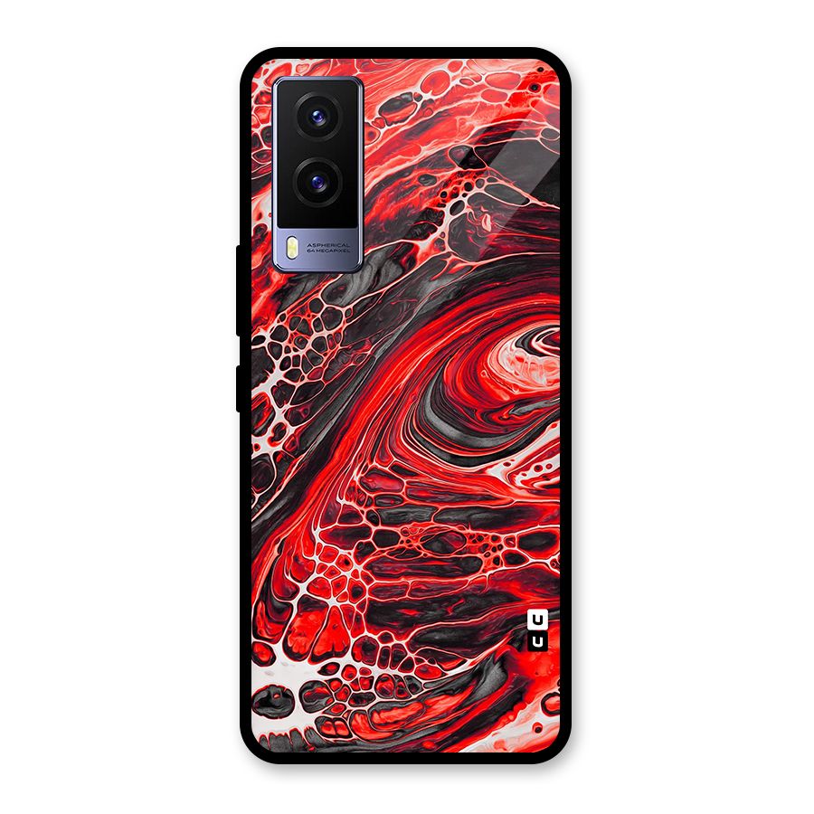 Abstract Pattern Gradient Marbled Glass Back Case for Vivo V21e 5G
