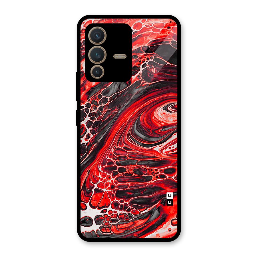 Abstract Pattern Gradient Marbled Glass Back Case for Vivo V23 5G