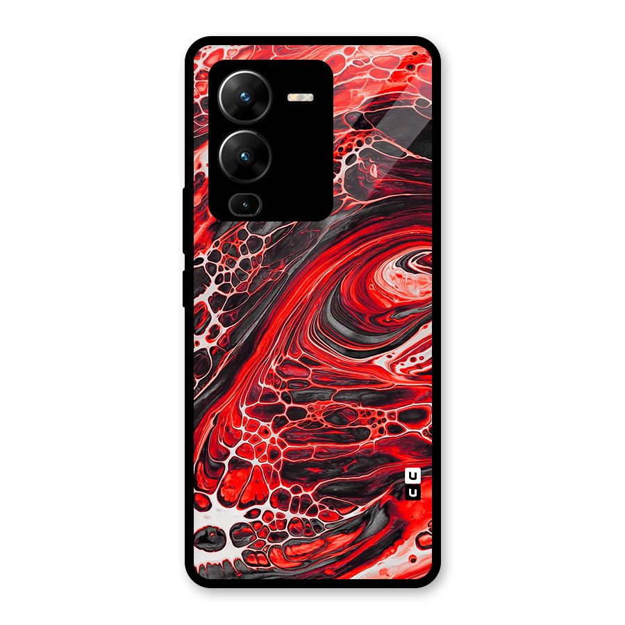 Abstract Pattern Gradient Marbled Glass Back Case for Vivo V25 Pro
