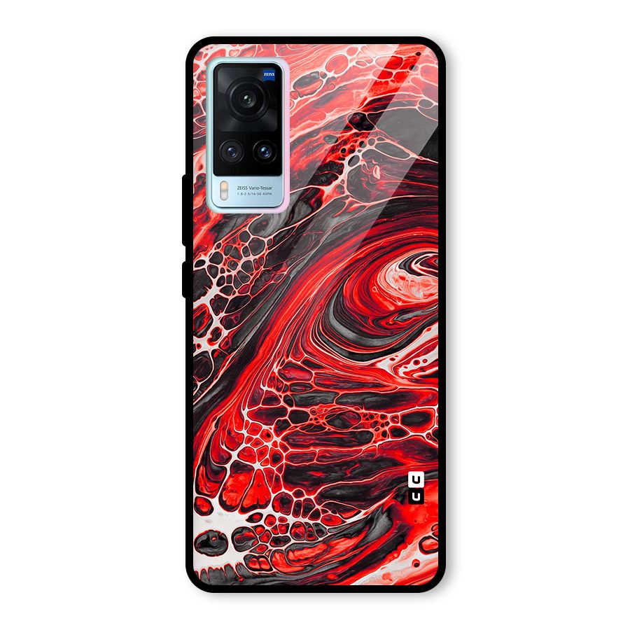 Abstract Pattern Gradient Marbled Glass Back Case for Vivo X60