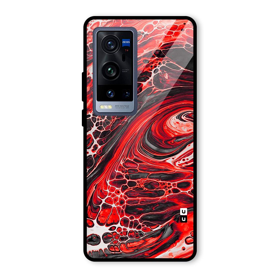 Abstract Pattern Gradient Marbled Glass Back Case for Vivo X60 Pro Plus