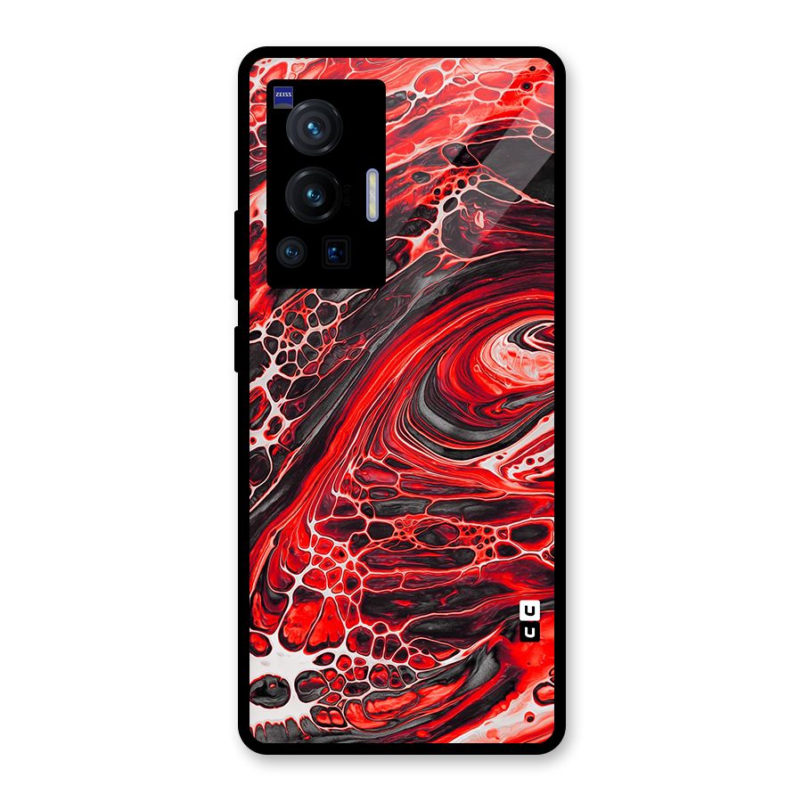 Abstract Pattern Gradient Marbled Glass Back Case for Vivo X70 Pro