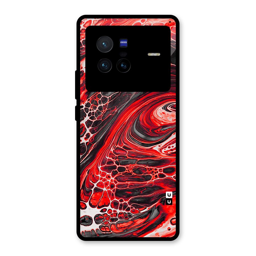 Abstract Pattern Gradient Marbled Glass Back Case for Vivo X80