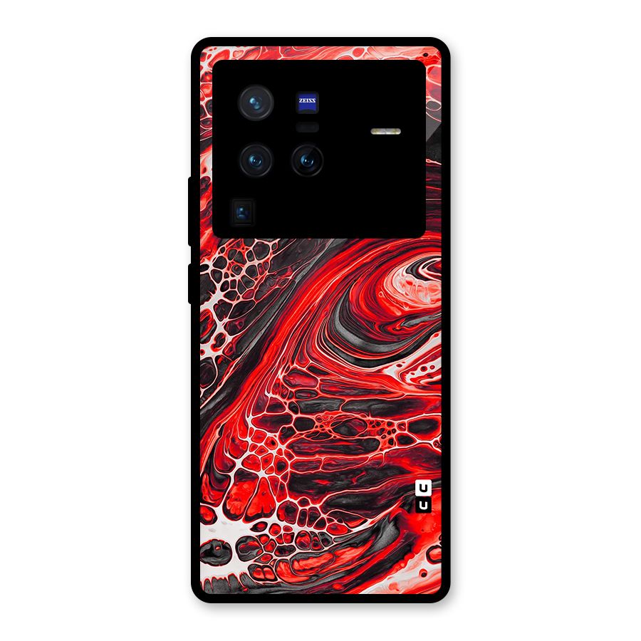 Abstract Pattern Gradient Marbled Glass Back Case for Vivo X80 Pro
