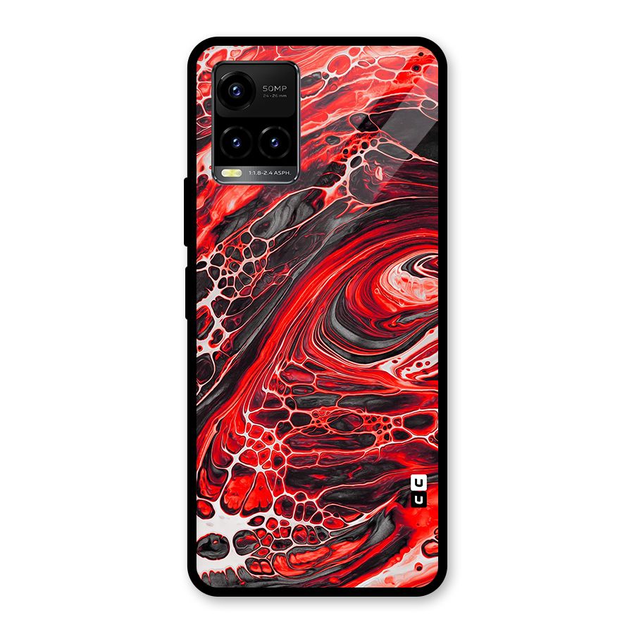 Abstract Pattern Gradient Marbled Glass Back Case for Vivo Y21T