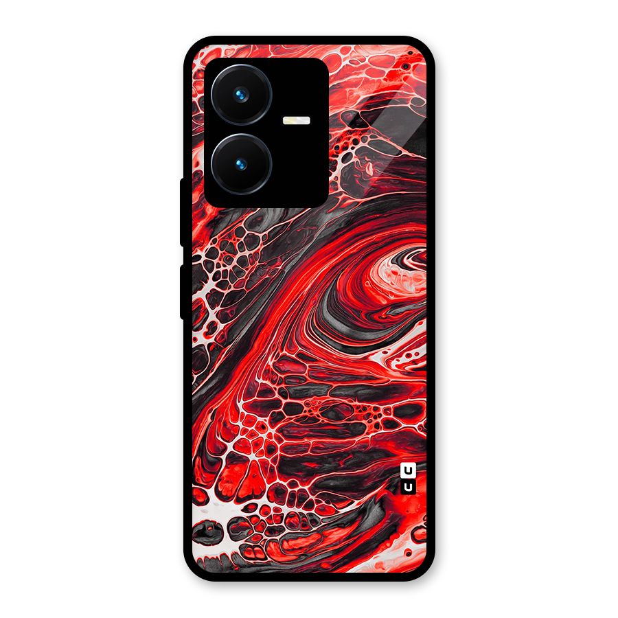 Abstract Pattern Gradient Marbled Glass Back Case for Vivo Y22