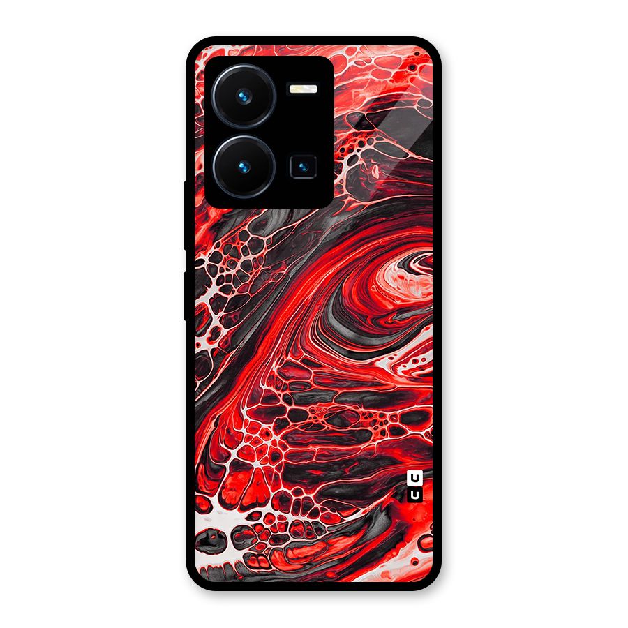 Abstract Pattern Gradient Marbled Glass Back Case for Vivo Y35