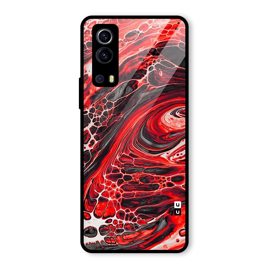 Abstract Pattern Gradient Marbled Glass Back Case for Vivo iQOO Z3