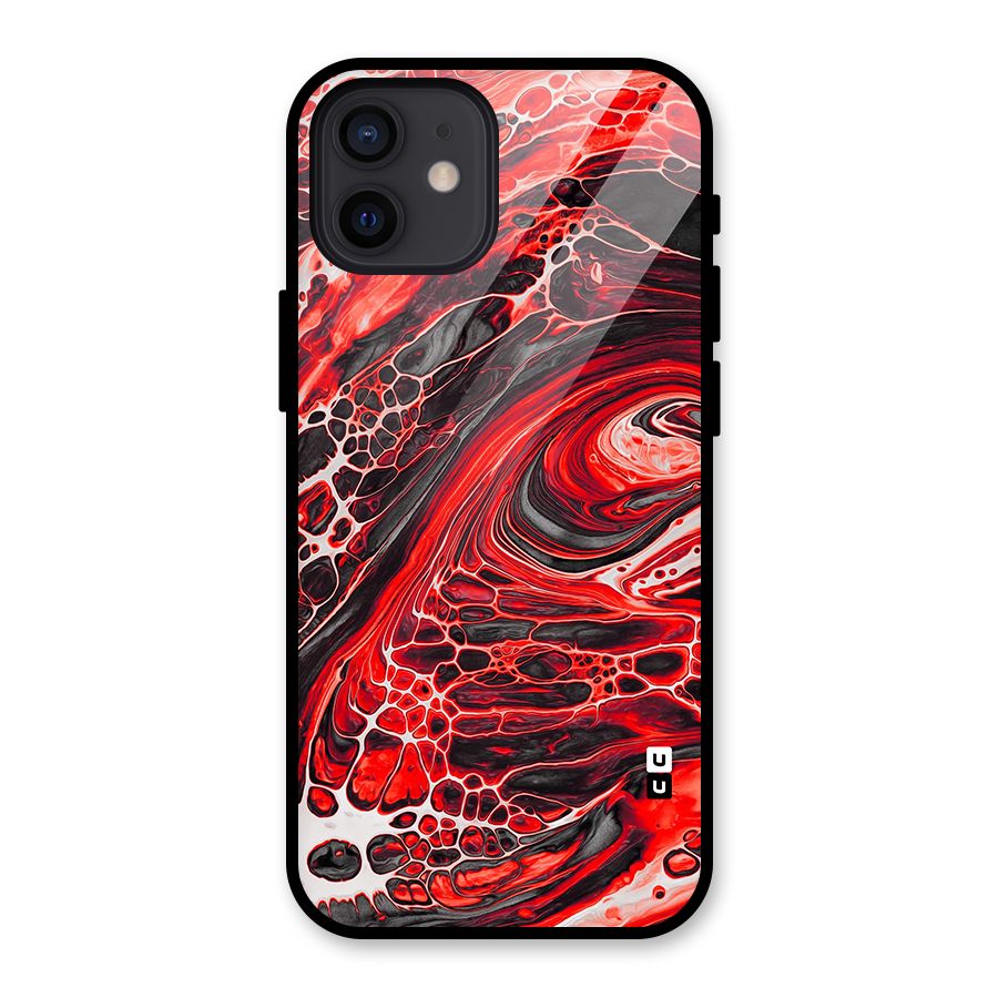 Abstract Pattern Gradient Marbled Glass Back Case for iPhone 12