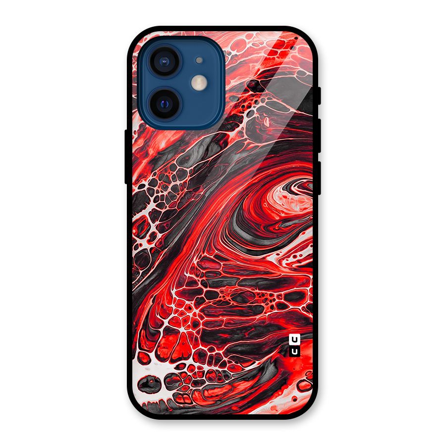 Abstract Pattern Gradient Marbled Glass Back Case for iPhone 12 Mini
