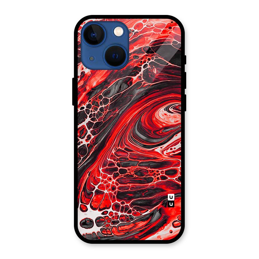 Abstract Pattern Gradient Marbled Glass Back Case for iPhone 13 Mini