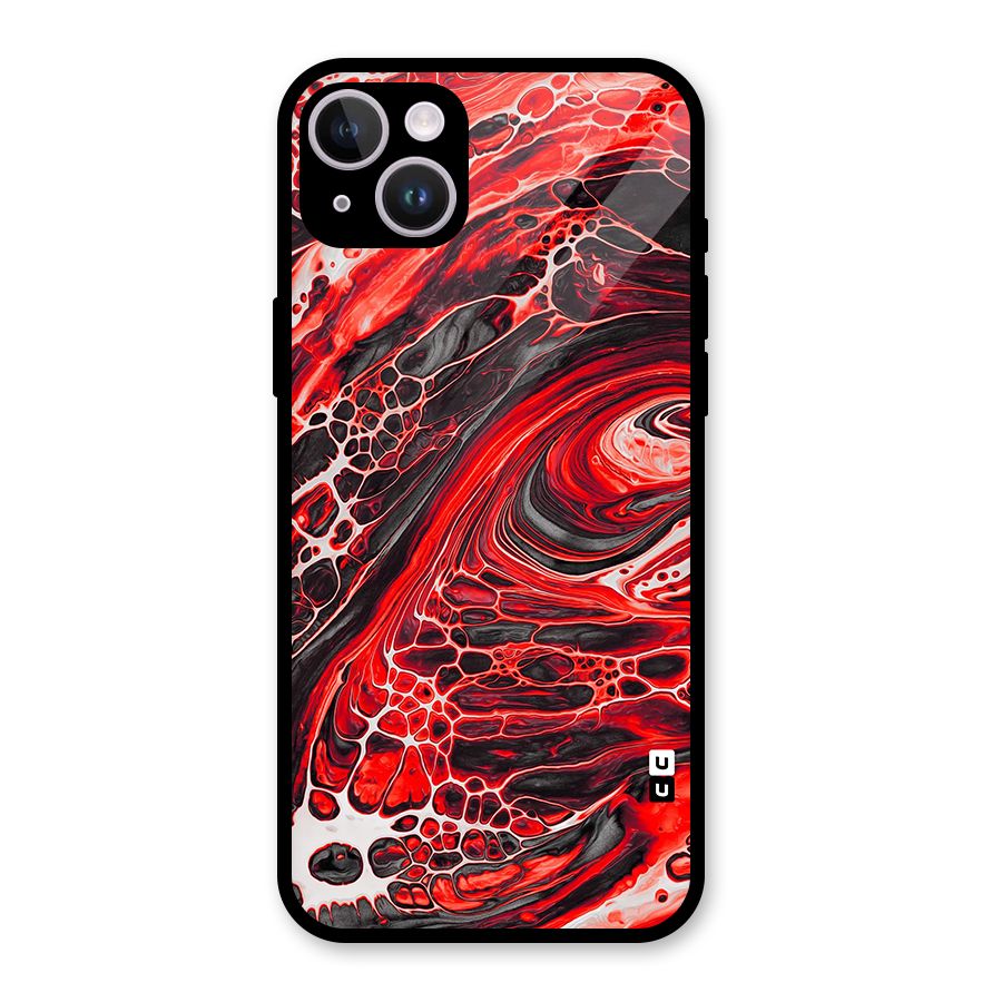Abstract Pattern Gradient Marbled Glass Back Case for iPhone 14 Plus