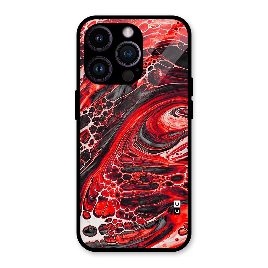 Abstract Pattern Gradient Marbled Glass Back Case for iPhone 14 Pro