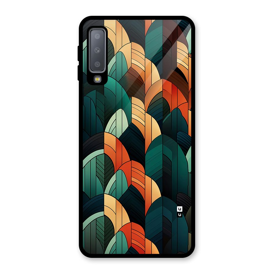 Abstract Seamless Pattern Glass Back Case for Galaxy A7 (2018)