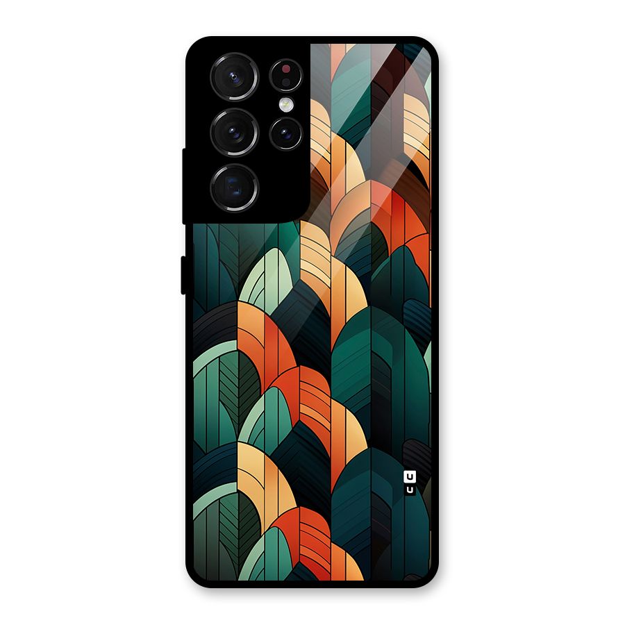 Abstract Seamless Pattern Glass Back Case for Galaxy S21 Ultra 5G