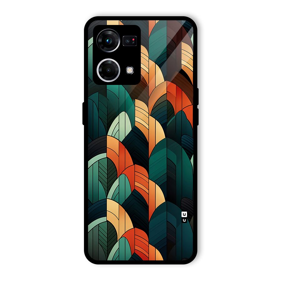 Abstract Seamless Pattern Glass Back Case for Oppo F21 Pro 5G