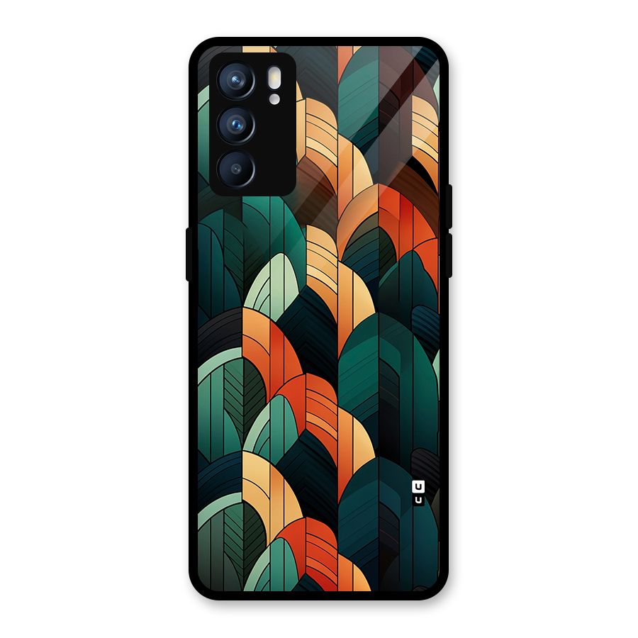 Abstract Seamless Pattern Glass Back Case for Oppo Reno6 5G