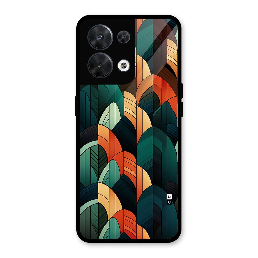 Abstract Seamless Pattern Glass Back Case for Oppo Reno8 5G
