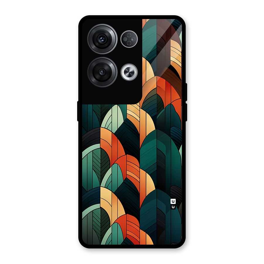 Abstract Seamless Pattern Glass Back Case for Oppo Reno8 Pro 5G
