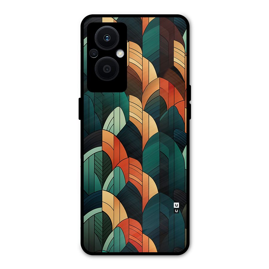 Abstract Seamless Pattern Metal Back Case for Oppo F21 Pro 5G