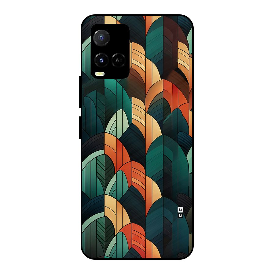 Abstract Seamless Pattern Metal Back Case for Vivo Y21G