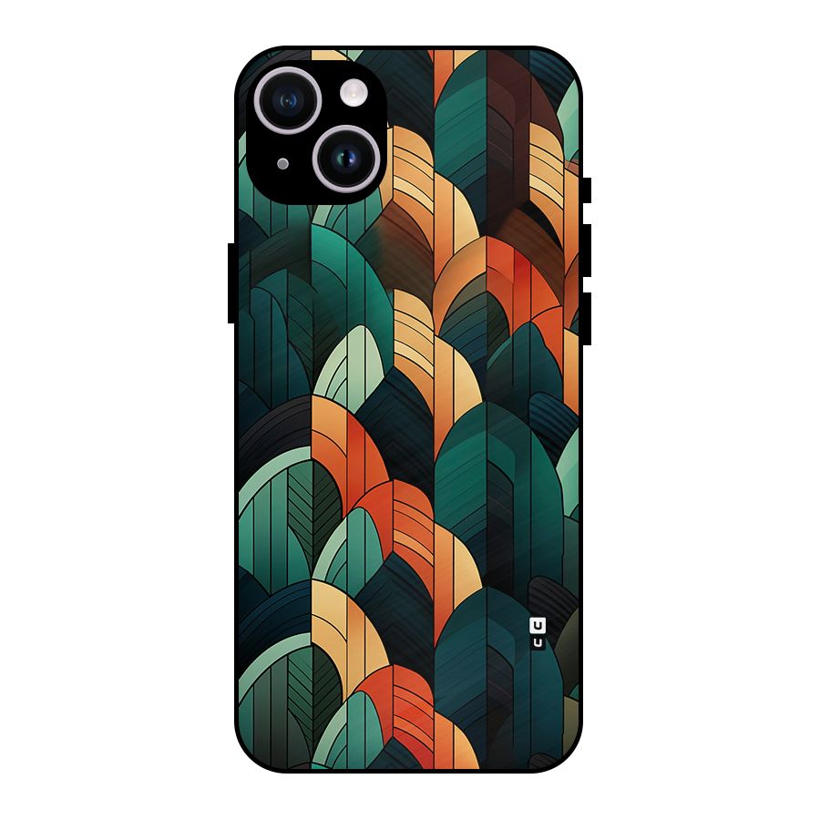Abstract Seamless Pattern Metal Back Case for iPhone 14 Plus