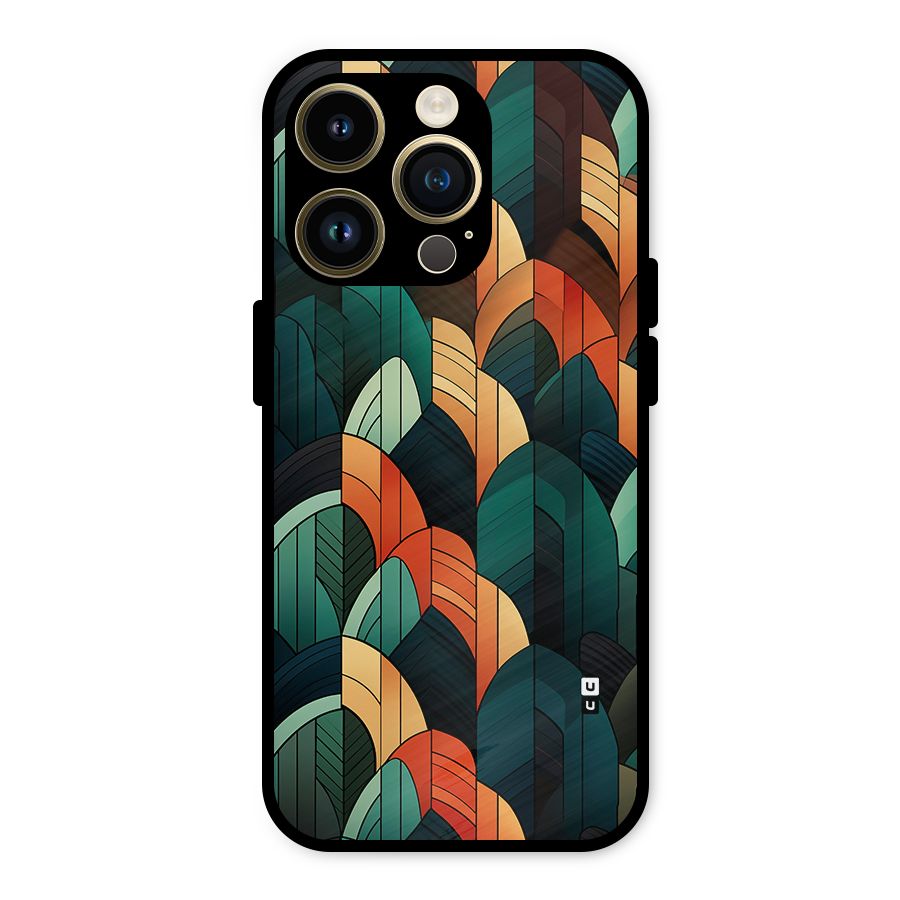 Abstract Seamless Pattern Metal Back Case for iPhone 14 Pro