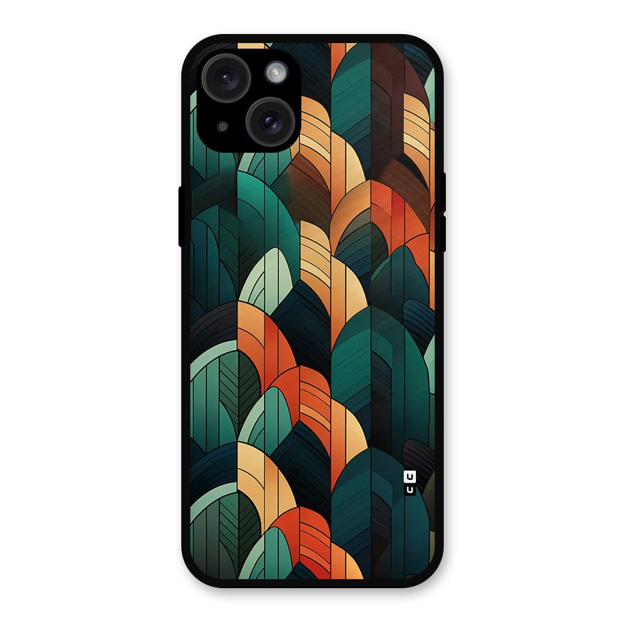 Abstract Seamless Pattern Metal Back Case for iPhone 15 Plus