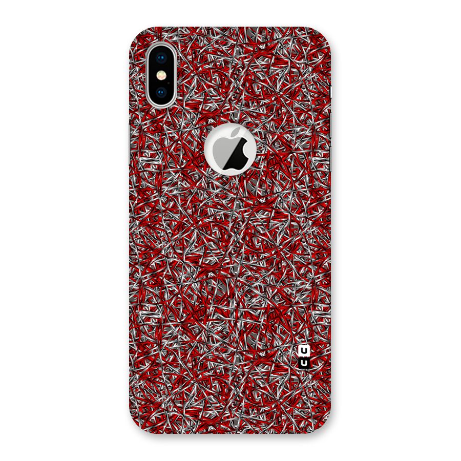 Abstract Threads Back Case for iPhone XS Logo Cut