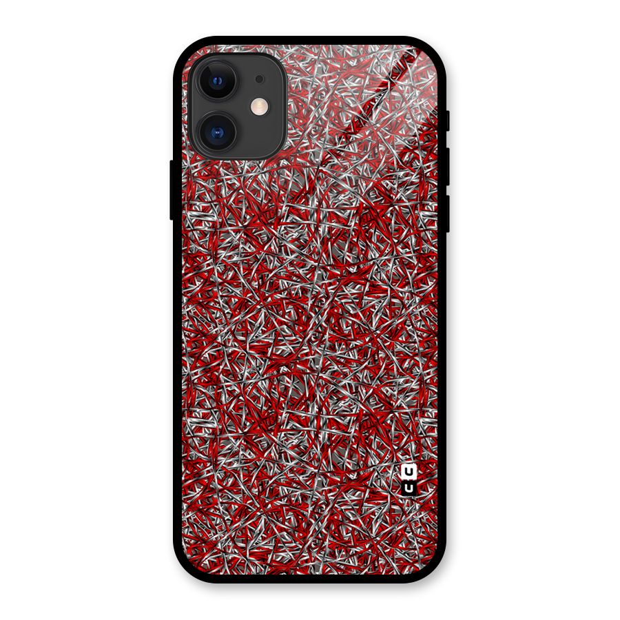 Abstract Threads Glass Back Case for iPhone 11