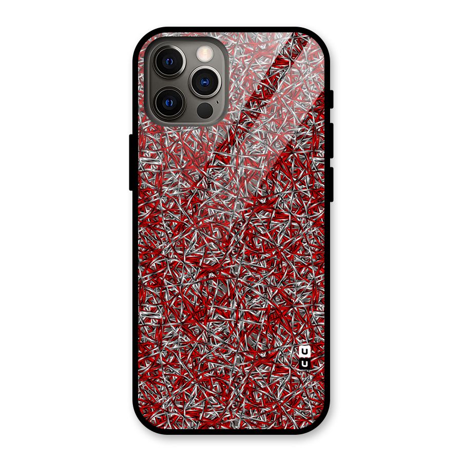 Abstract Threads Glass Back Case for iPhone 12 Pro