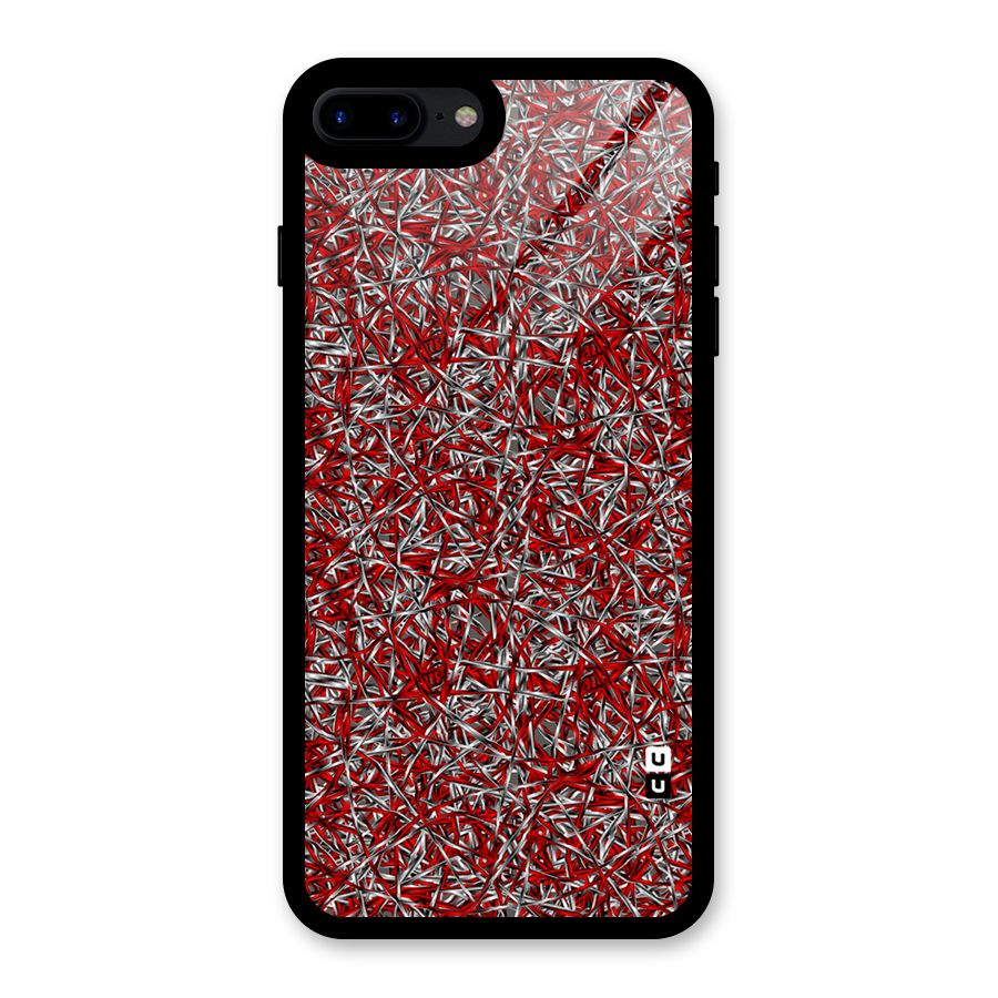 Abstract Threads Glass Back Case for iPhone 8 Plus