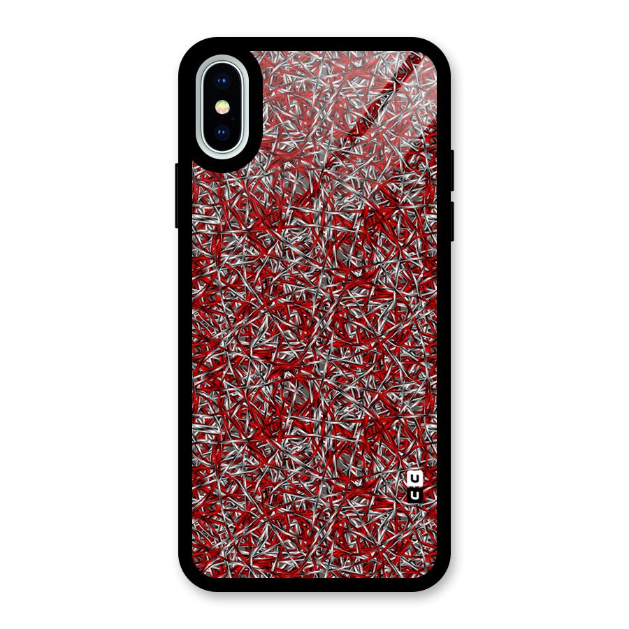 Abstract Threads Glass Back Case for iPhone X