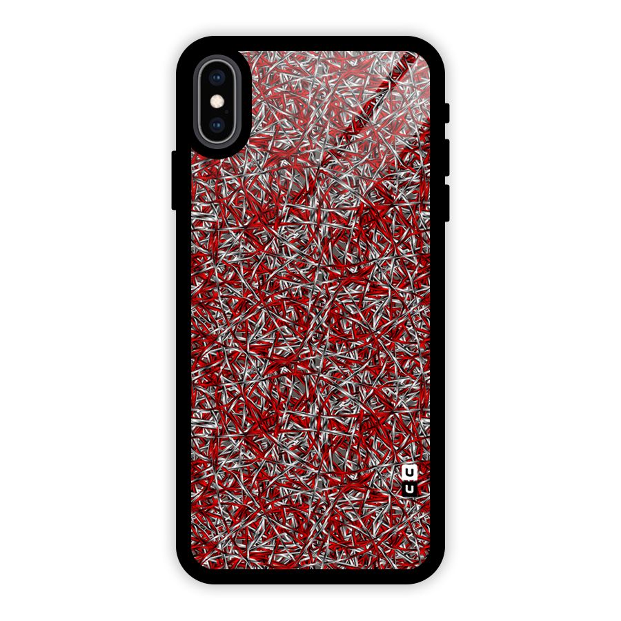 Abstract Threads Glass Back Case for iPhone XS Max