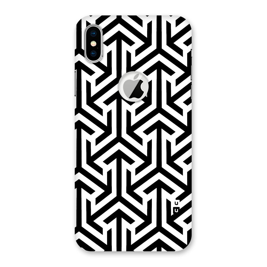 Abstract Triple Arrows Back Case for iPhone X Logo Cut