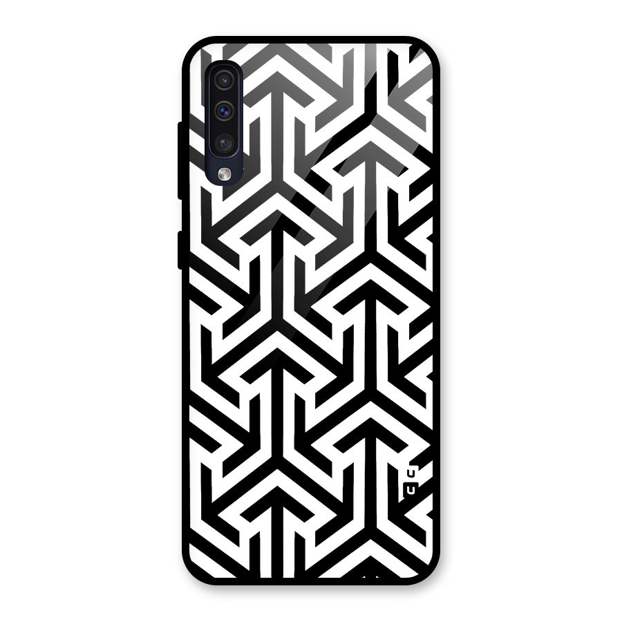Abstract Triple Arrows Glass Back Case for Galaxy A50