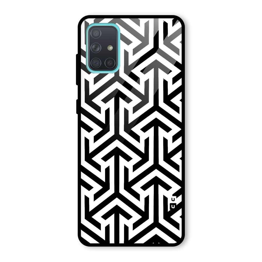 Abstract Triple Arrows Glass Back Case for Galaxy A71