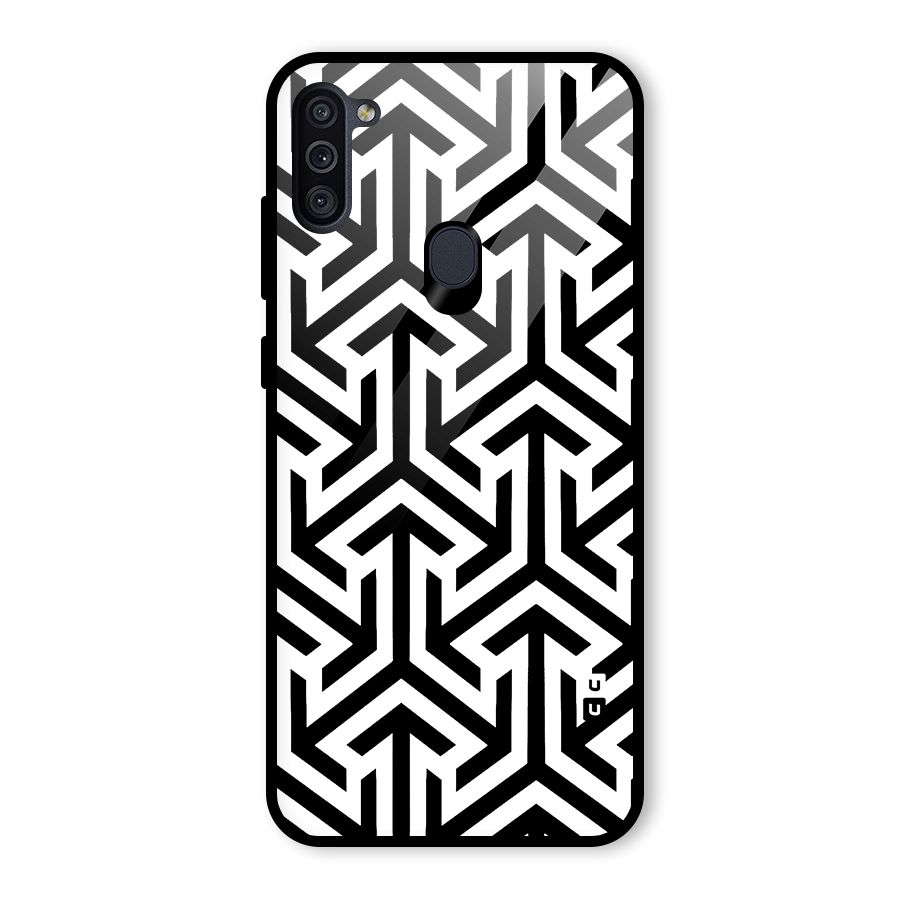 Abstract Triple Arrows Glass Back Case for Galaxy M11