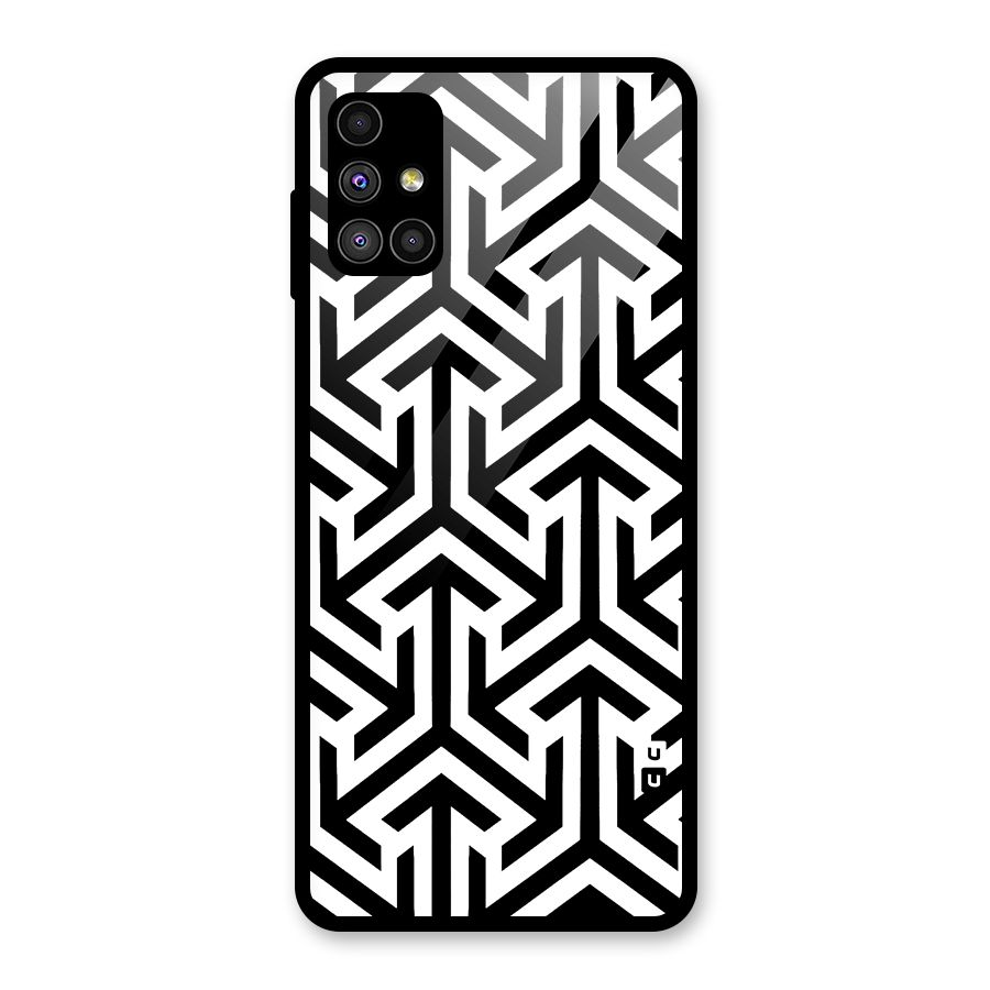 Abstract Triple Arrows Glass Back Case for Galaxy M51