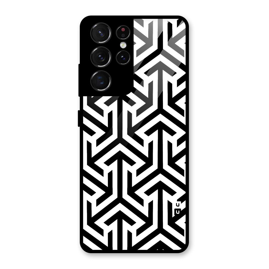 Abstract Triple Arrows Glass Back Case for Galaxy S21 Ultra 5G