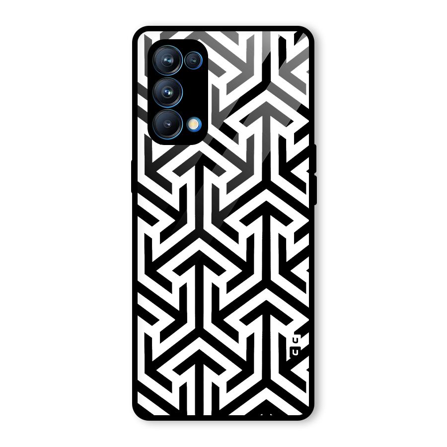 Abstract Triple Arrows Glass Back Case for Oppo Reno5 Pro 5G