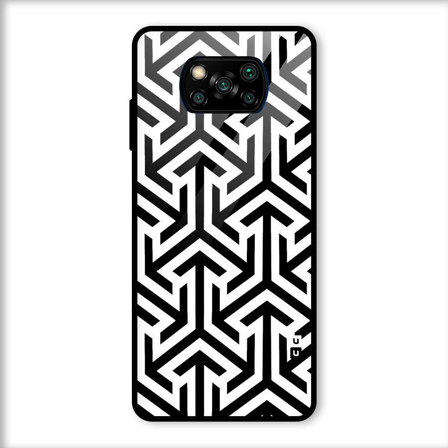 Abstract Triple Arrows Glass Back Case for Poco X3