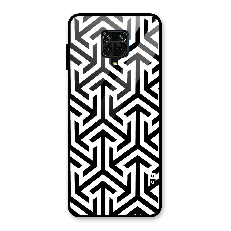 Abstract Triple Arrows Glass Back Case for Redmi Note 9 Pro