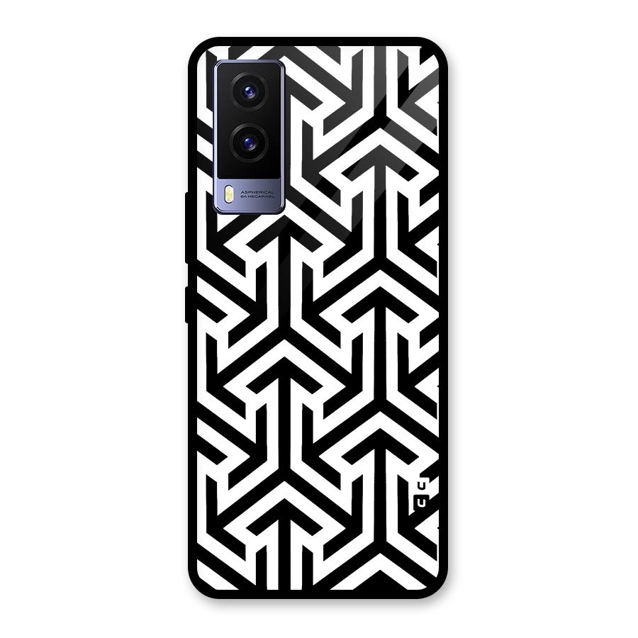 Abstract Triple Arrows Glass Back Case for Vivo V21e 5G