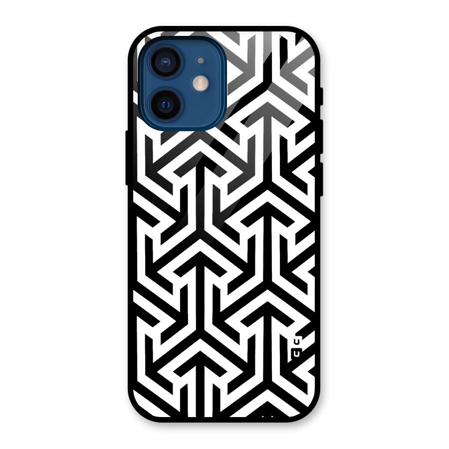 Abstract Triple Arrows Glass Back Case for iPhone 12 Mini