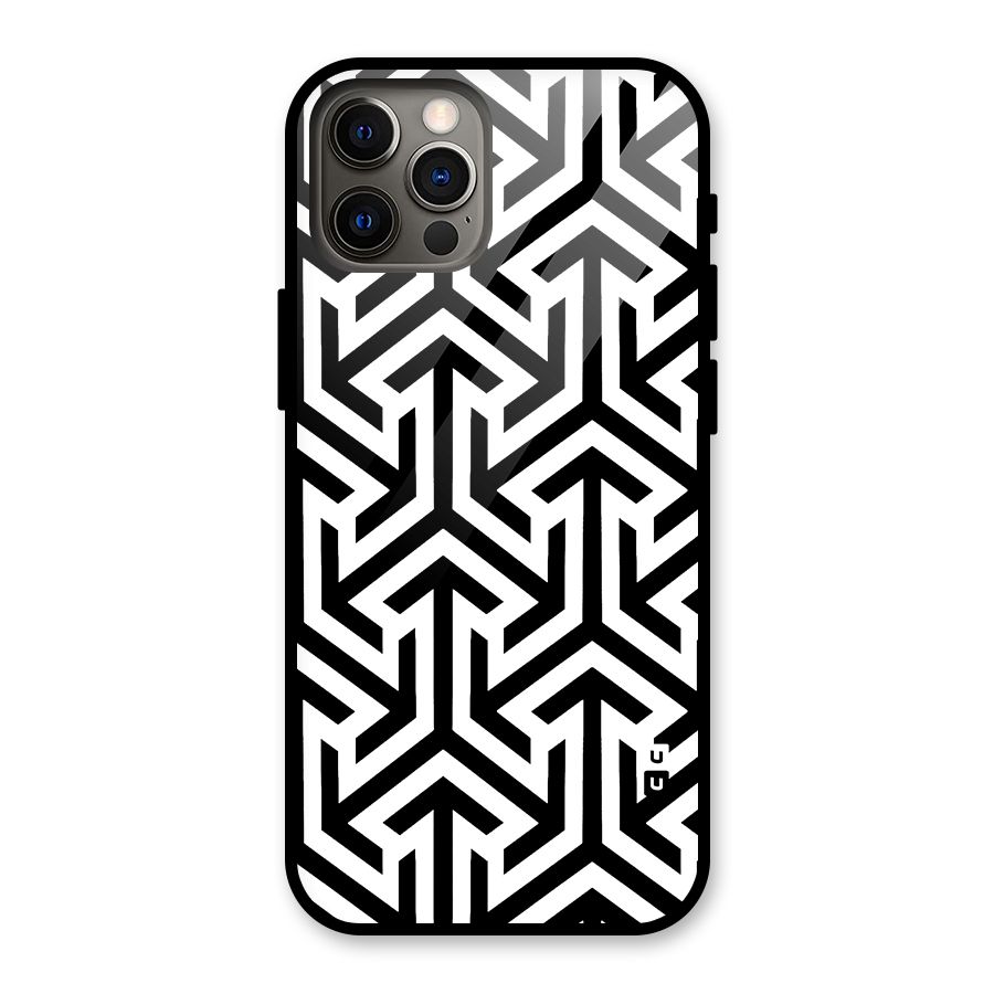 Abstract Triple Arrows Glass Back Case for iPhone 12 Pro