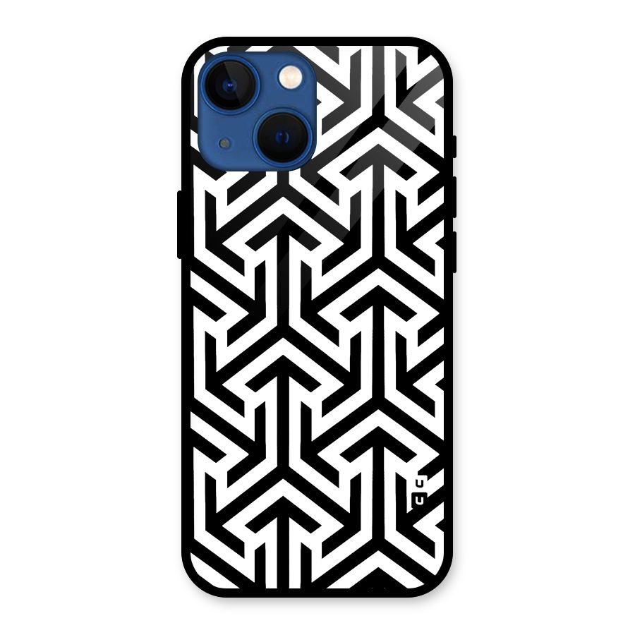 Abstract Triple Arrows Glass Back Case for iPhone 13 Mini